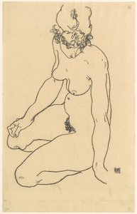 Nudo femminile seduto, 1918